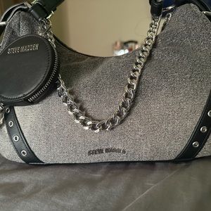 Steve Madden Black Denim Shoulder Bag- BRAND NEW!